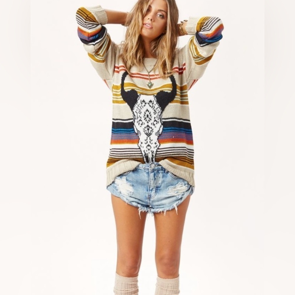 Jen's Pirate Booty Desert Queen southwestern crewneck knit Sweater size small